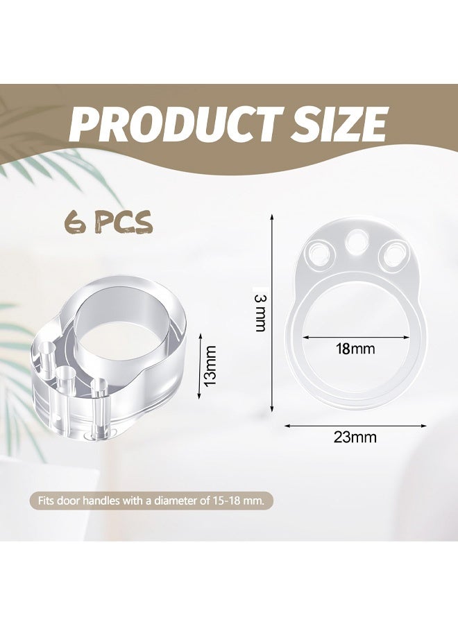 6 PCS Door Handle Bumpers, Flexible PVC Wall Protectors Clear Invisible Door Stoppers Buffer for Stop Wall Furniture Damage - Image 2